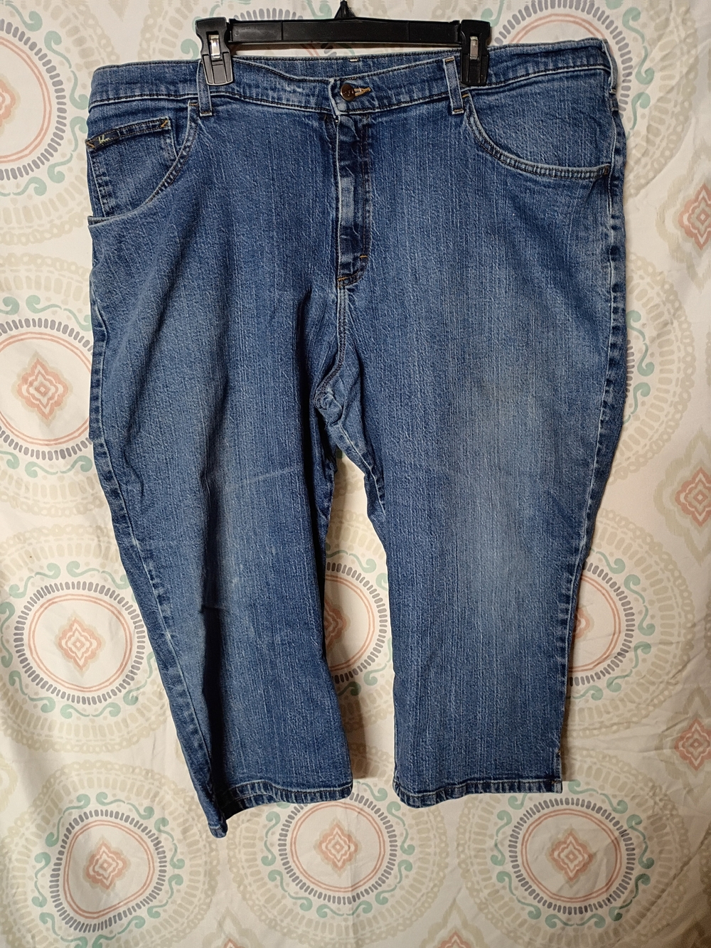 Womens Blue Denim Capris